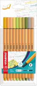 STABILO point 88 soft colors sortiert, 10er-Set, Kunststoffetui