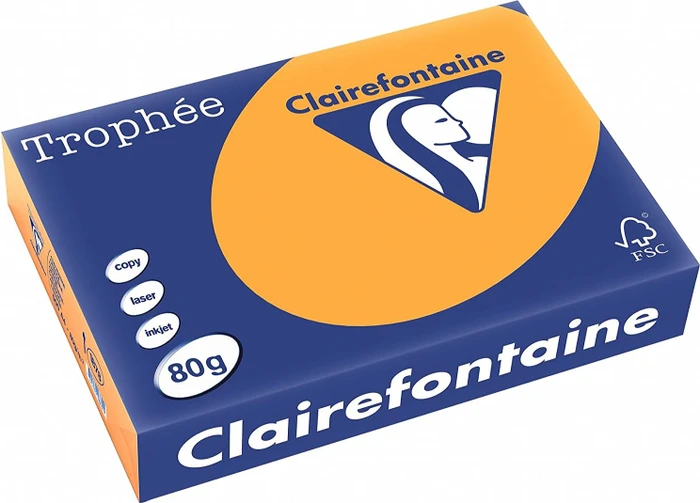 Clairefontaine Trophée Universalpapier matt mandarine, A4, 80g/m², 500 Blatt