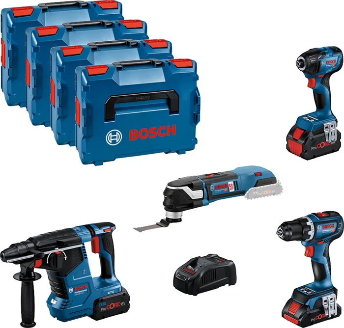 Bosch Professional Akku-Maschinenset inkl. L-Boxx + 3 Akkus 4.0/5.5Ah