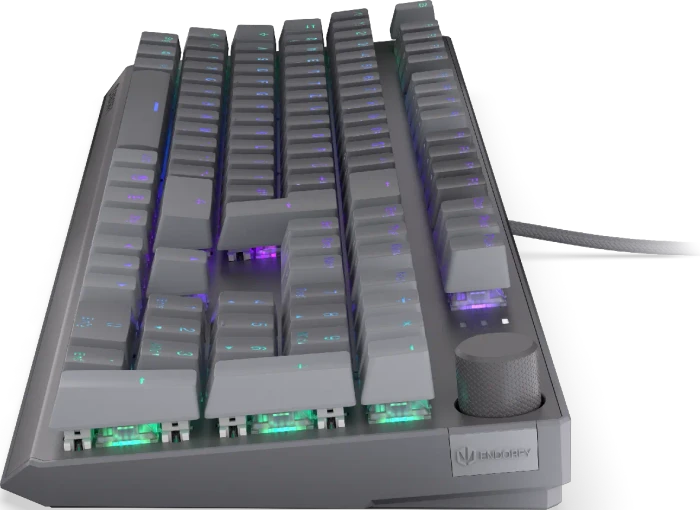 Endorfy Thock V2, PBT, grau, LEDs RGB, hot-swap, Endorfy RED, USB, DE