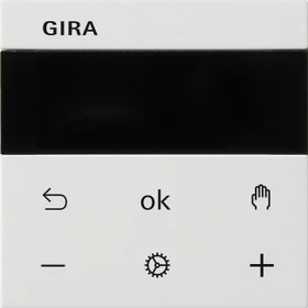 Gira System 3000 Raumtemperaturregler BT Reinweiß glänzend, Wandthermostat