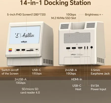 Wokyis M5 10Gbps Mac Retro Docking Station, USB-C 3.1 [Buchse]