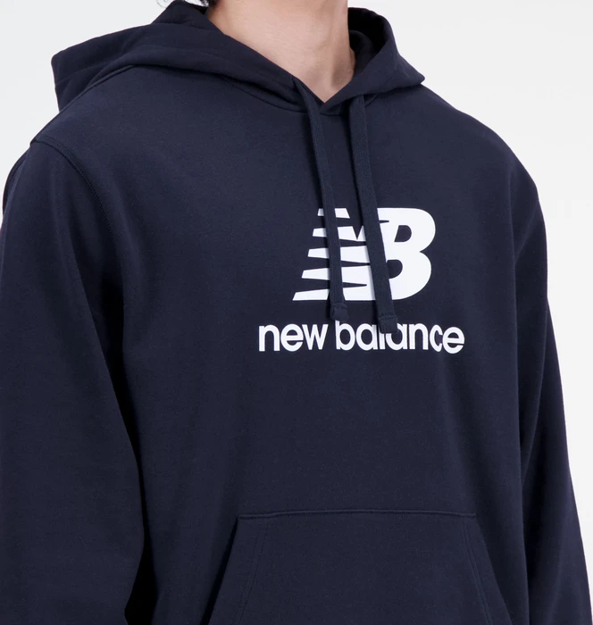 New Balance Essentials Stacked Logo French Terry Hoodie schwarz (Herren)