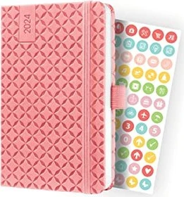 Sigel Jolie Wochenkalender 2024, A6, Hardcover, rosa, 87 Blatt