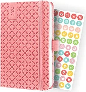 Sigel Jolie Wochenkalender 2024, A6, Hardcover, rosa, 87 Blatt
