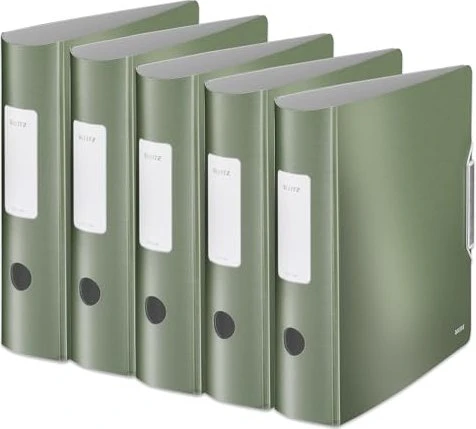 Leitz Qualitäts Ordner 2-Ring 180° Active Style, 80mm, A4, seladon grün, 5er-Pack