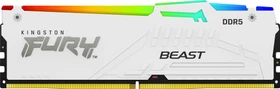 Kingston FURY Beast RGB weiß UDIMM 16GB, DDR5-6000, CL30-36-36, 1RX8