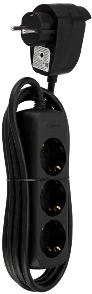 REV Ritter Powersplit-Steckdosenleiste 3+1, 4-fach, 2m, schwarz