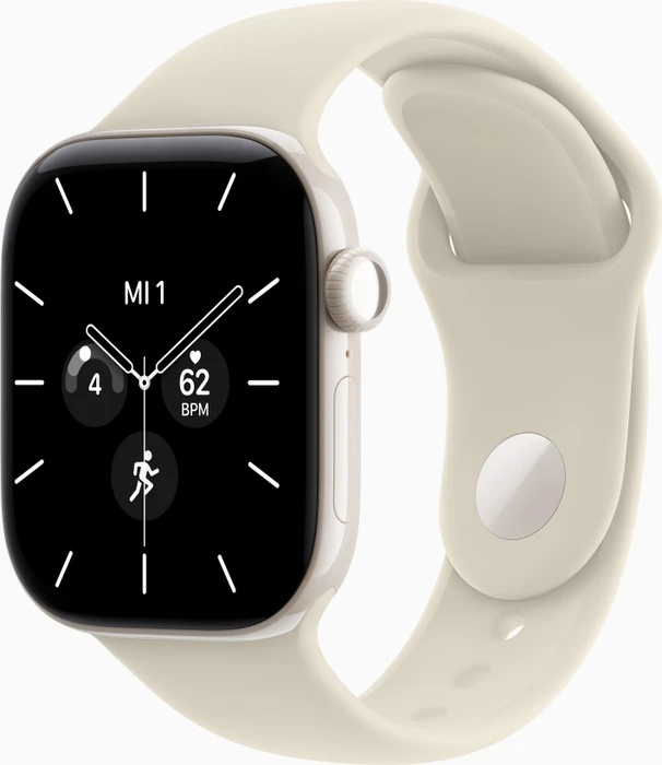 Apple Watch Series 12 (GPS + Cellular) 42mm Keramik perlweiß mit Sportarmband M/L sand
