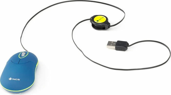 NGS Sin Laptop Mouse with Retractable Cable blau, USB