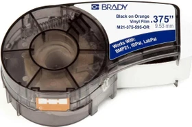 Brady All Weather Vinyl Beschriftungsband, 9.5mm, schwarz/orange