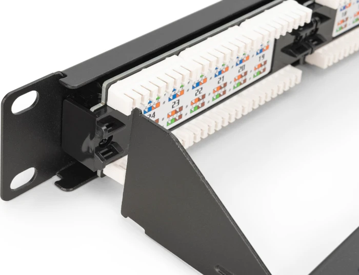 Digitus Professional Patchpanel Cat6 Klasse E ungeschirmt 19" , 24-Port, 1HE, 19", 1HE, schwarz