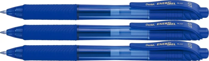 Pentel EnerGel X BL107 0.7mm/0.35mm Gelroller blau/transparent, 3er-Pack