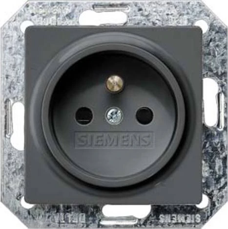 Siemens DELTA i-system Steckdose mit Mittenschutzkontakt, carbonmetallic