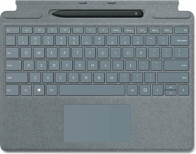 Microsoft Surface Pro X Signature Keyboard Slim Pen Bundle, Eisblau, FR, Business