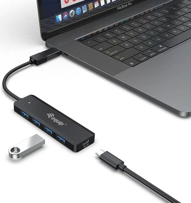 Equip 4 Port USB Hub, 4x USB-A 3.0, USB-C 3.0/USB-A 3.0 [Stecker]