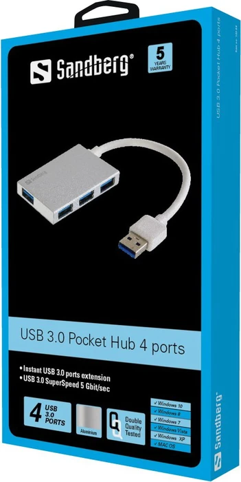 Sandberg USB-A Pocket Hub, USB-A 3.0 [Buchse]