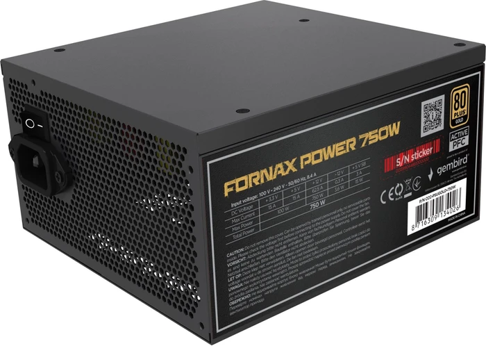 Gembird Fornax Power Gold schwarz 750W, ATX 3.1