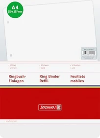 Brunnen Ringbucheinlage Papiereinlage, A4, glatt, 50 Blatt
