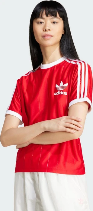 adidas Adicolor 3-Streifen Pinstripe T-Shirt kurzarm better scarlet (Damen)