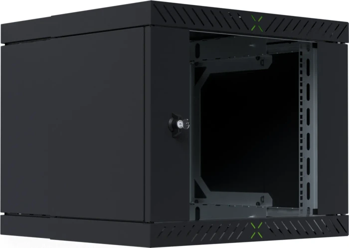 EFB Elektronik X-Rack 19" Wandgehäuse 9HE, fest, eigenbelüftet, tiefenverstellbar, 400-600mm, Sicherheitsglastür, IP20, RAL 9005, 600mm tief
