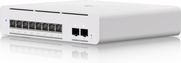 Ubiquiti UniFiSwitch Desktop 10G Managed Switch, 8x RJ-45, 2x SFP+, 155W PoE++ (USW-Pro-XG-8-PoE (155W))