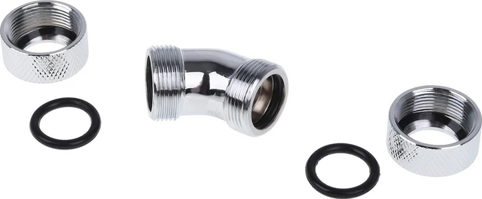 Alphacool Eiszapfen 45° 13mm L-Verbinder HardTube Anschraubtülle, verchromt