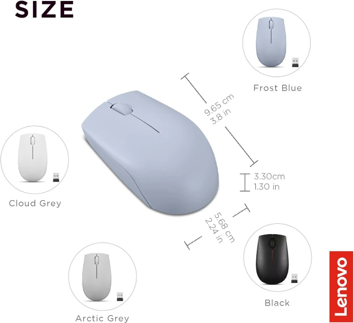Lenovo 300 Wireless Compact Mouse Frost Blue, USB