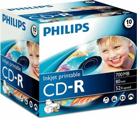Philips CD-R 80min/700MB, 10er Jewelcase, printable