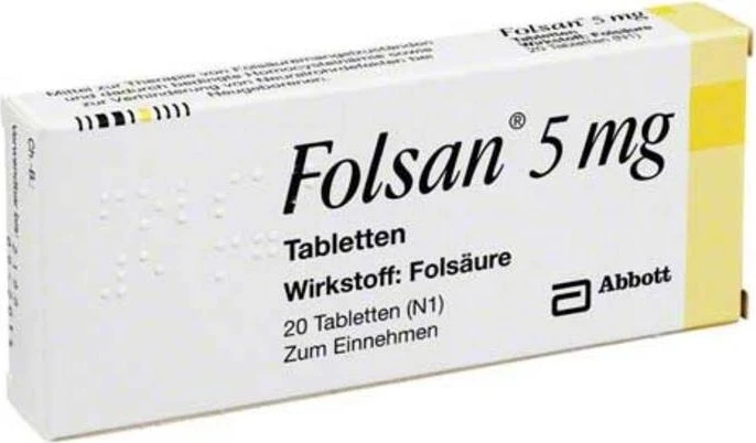 Teofarma Folsan 5mg Tabletten, 20 Stück