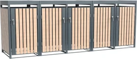 Westmann Planta Mülltonnenbox 5x 240l holzoptik/anthrazit