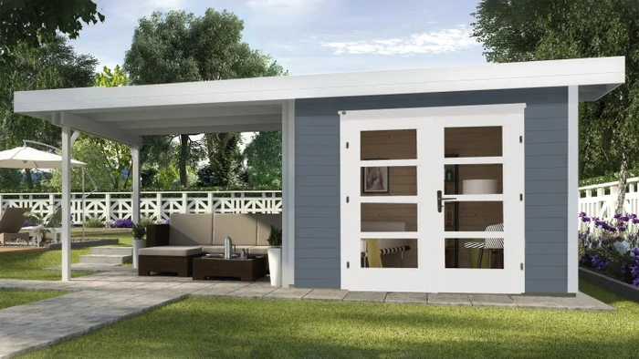 Weka 126 B+ 590x241cm Gerätehaus grau