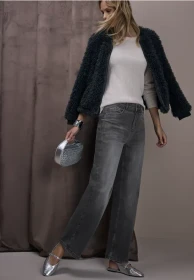 Street One Wide Leg Jeans steel grey washed (Damen)