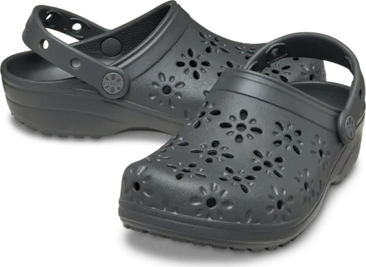 Crocs Classic Floral Cut-Out black sand