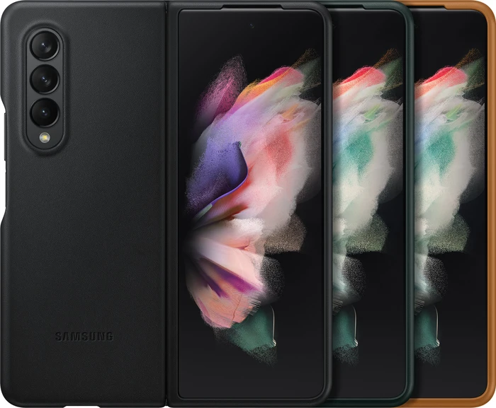 Samsung Leather Cover für Galaxy Z Fold 3 5G schwarz