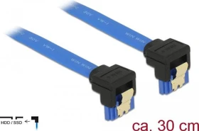 DeLOCK SATA 6Gb/s Kabel blau 0.3m, gewinkelt/gewinkelt (85096)