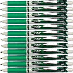Pentel EnerGel Eco BL77E Gelroller grün/weiß, 12er-Pack