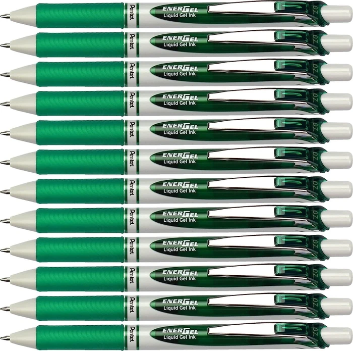 Pentel EnerGel Eco BL77E Gelroller grün/weiß, 12er-Pack