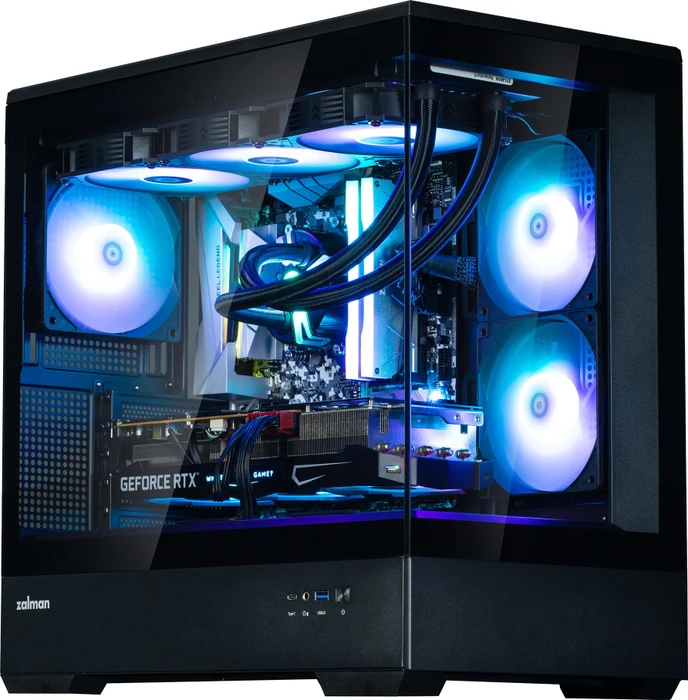 Zalman P30 Black, schwarz, Glasfenster