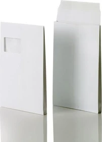Bong Faltentasche C4 mit Fenster weiß, 324x229x40mm, 100er-Pack
