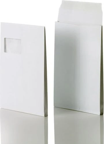 Bong Faltentasche C4 mit Fenster weiß, 324x229x40mm, 100er-Pack