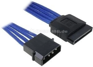 BitFenix Alchemy SATA-Stromadapter 4-Pin [IDE] auf 15-Pin [SATA] 45cm, sleeved blau