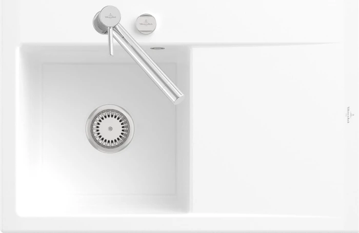 Villeroy & Boch Subway Style 45 Einbau Becken links mit Excenterbetätigung weiß alpin