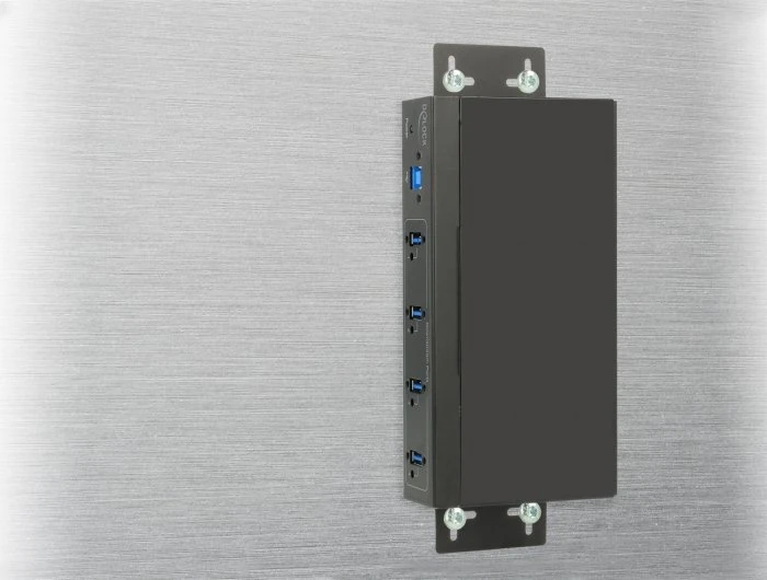 DeLOCK Industrial Railmount USB-Hub, 4x USB-A 3.0, USB-B 3.0 [Buchse]