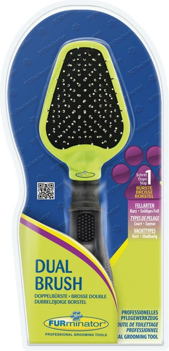 FURminator Doppelbürste für Hunde mit kurzem Fell, doppelseitig, Version 1