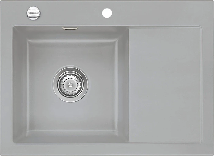 systemceram Mera 70 F Einbau Becken links mit Ablauffernbedienung titan