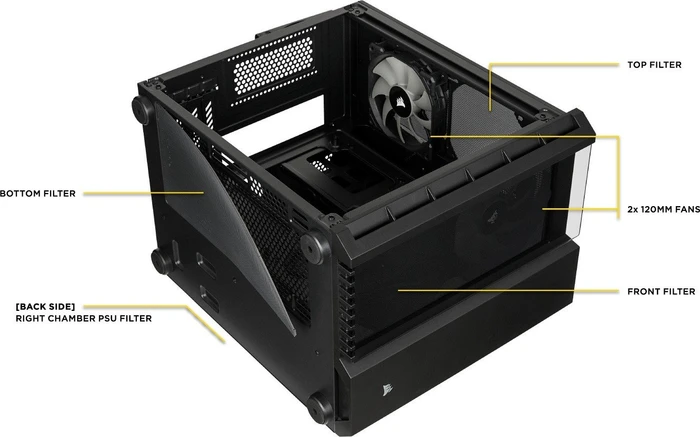 Corsair Crystal Series 280X, schwarz, Glasfenster