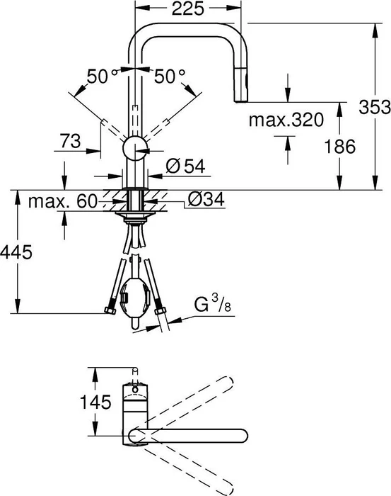 Grohe Minta Einhand-Spültischbatterie 1/2" hard graphite gebürstet