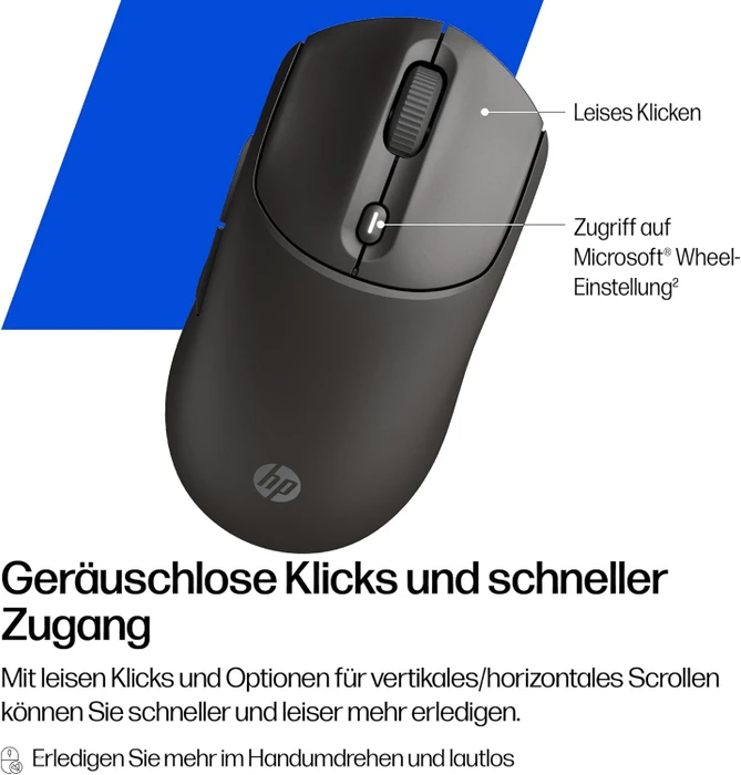 HP 405 Quiet Wireless Mouse, schwarz, USB/Bluetooth