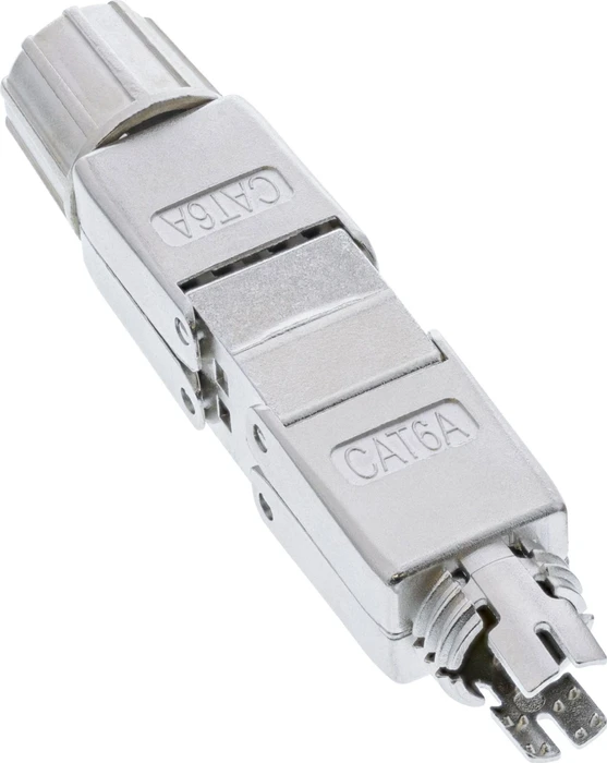 InLine Kabelverbinder RJ-45 Buchse/Verlegekabel Cat.6A, LSA, geschirmt, flach